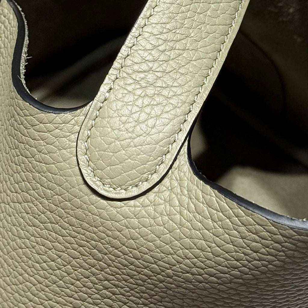 Hermes 25S Picotin Lock 22 in Cromwell Gray Calfskin Gold Hardware Bag