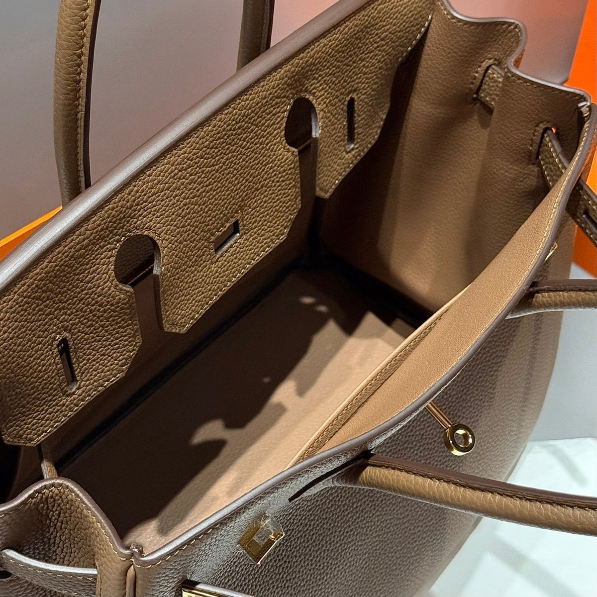 Hermes 25S Birkin 30 in Coffee Calfskin Gold Hardware Bag