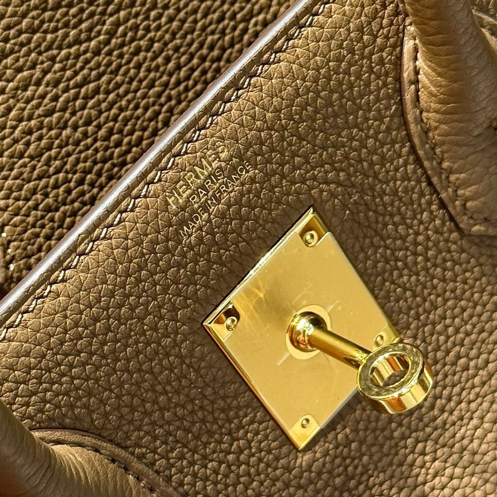 Hermes 25S Birkin 30 in Coffee Calfskin Gold Hardware Bag