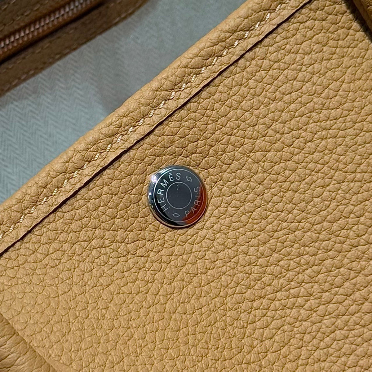 Hermes 25S Garden Party 30 in Caramel Calfskin Bag