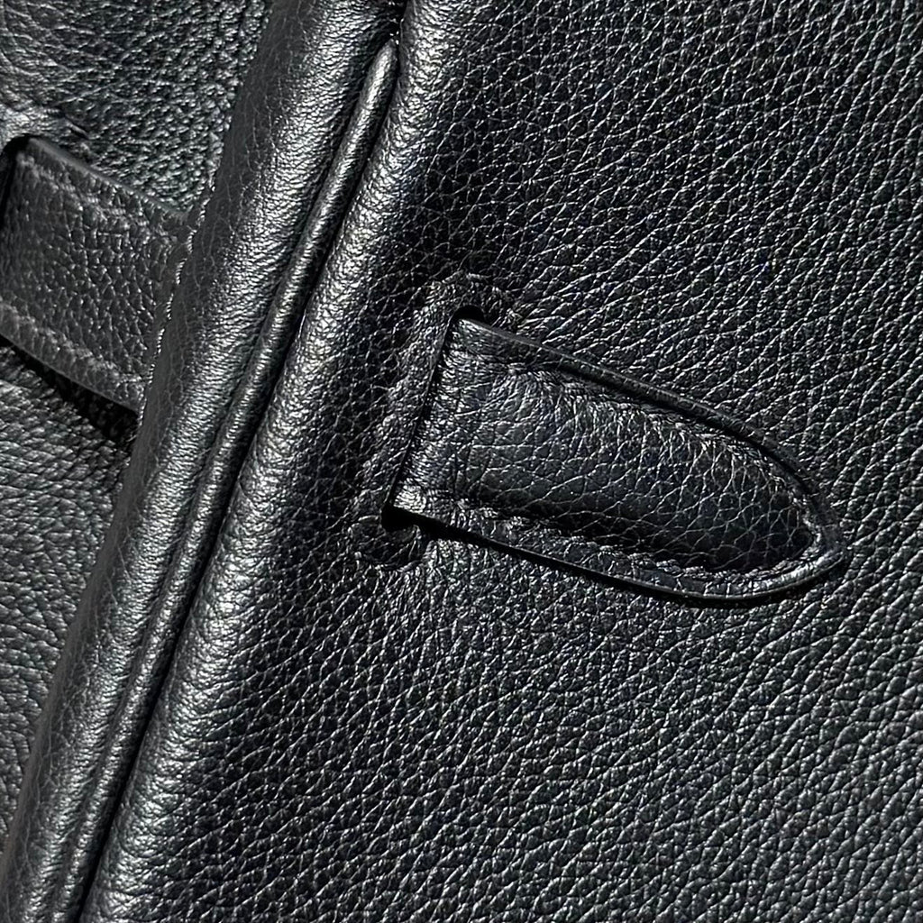 Hermes 25S Shoulder Birkin 29 in Black Calfskin Silver Hardware Bag