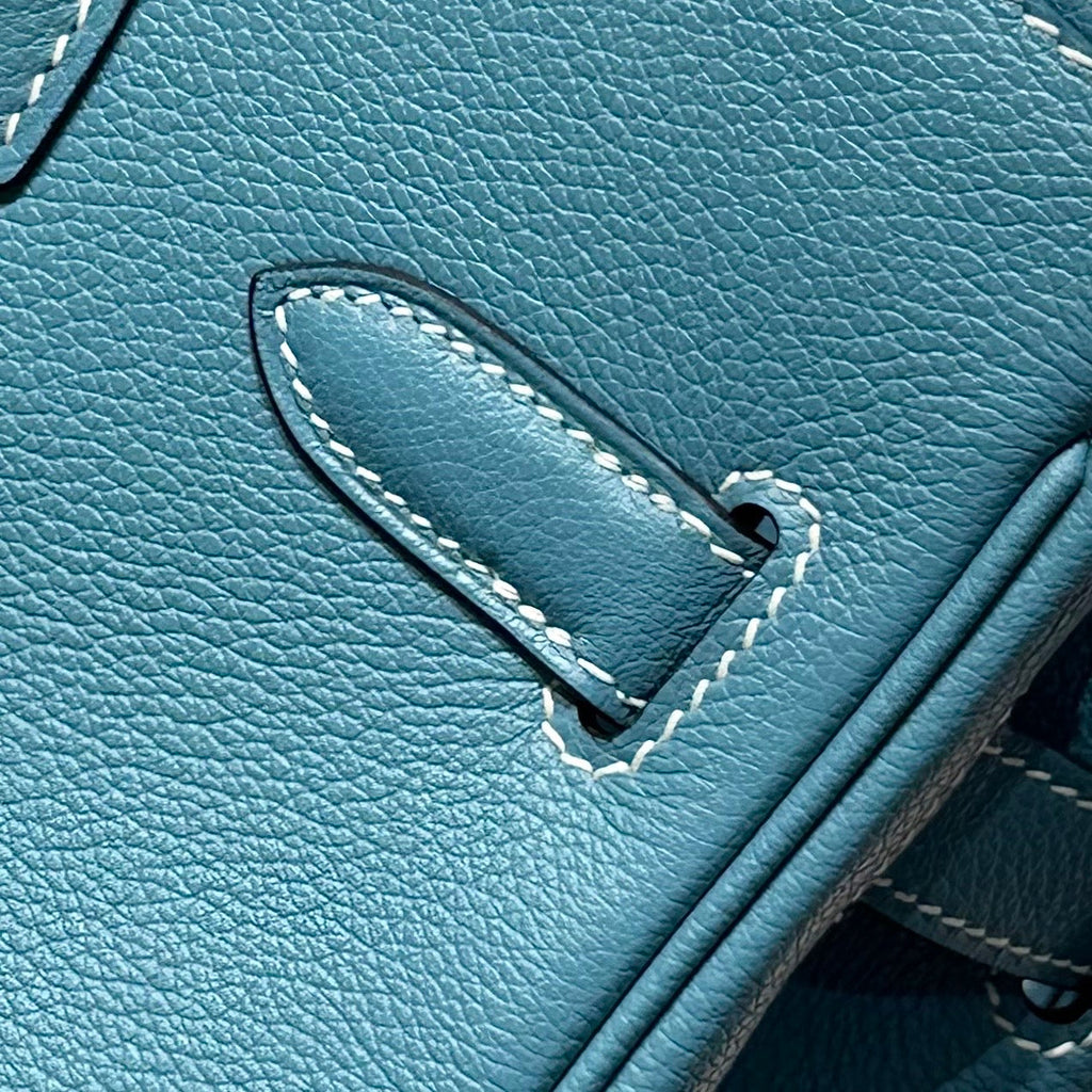 Hermes 25S Shoulder Birkin 29 in Denim Blue Calfskin Silver Hardware Bag
