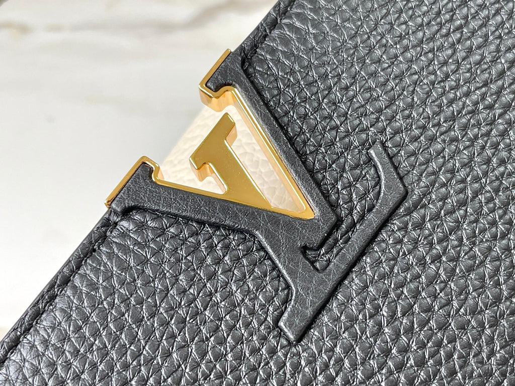 Louis Vuitton Capucines BB 27 in Black Mix White Taurillon Gold Hardware Bag