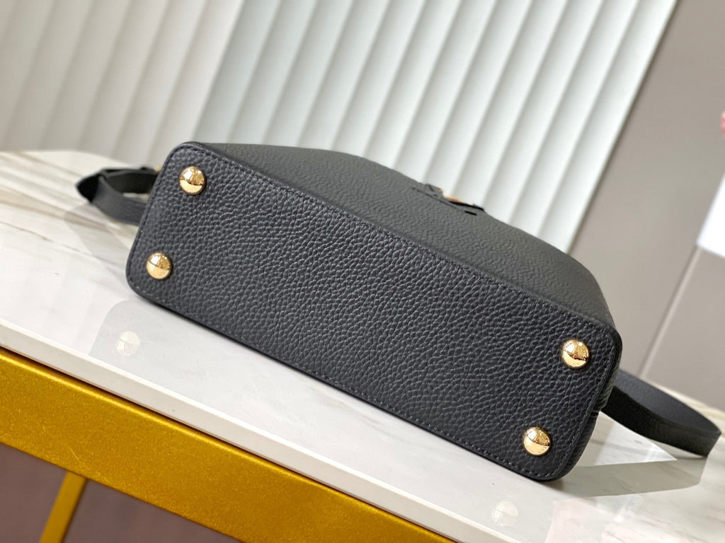 Louis Vuitton Capucines BB 27 in Black Mix White Taurillon Gold Hardware Bag