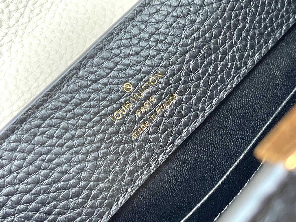 Louis Vuitton Capucines BB 27 in Black Mix White Taurillon Gold Hardware Bag