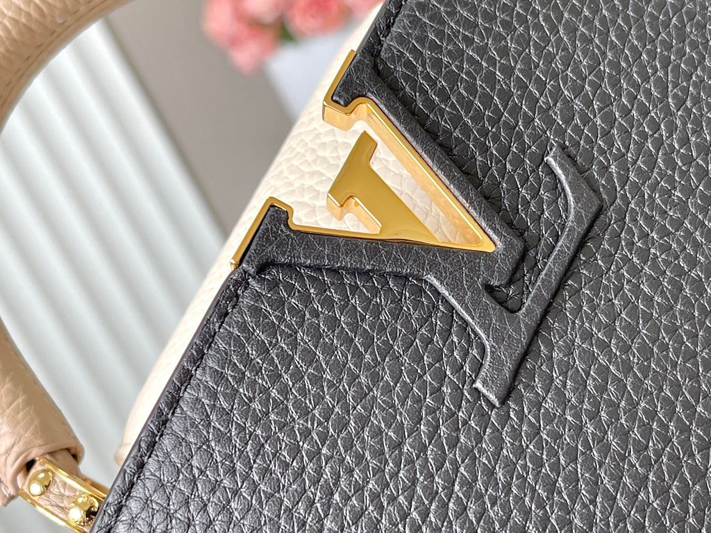 Louis Vuitton Capucines Mini 21 in Black Mix White Taurillon Gold Hardware Bag