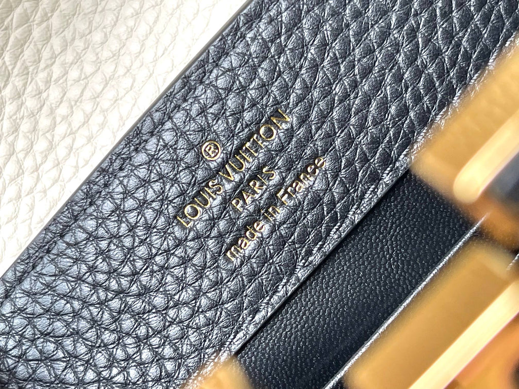 Louis Vuitton Capucines Mini 21 in Black Mix White Taurillon Gold Hardware Bag