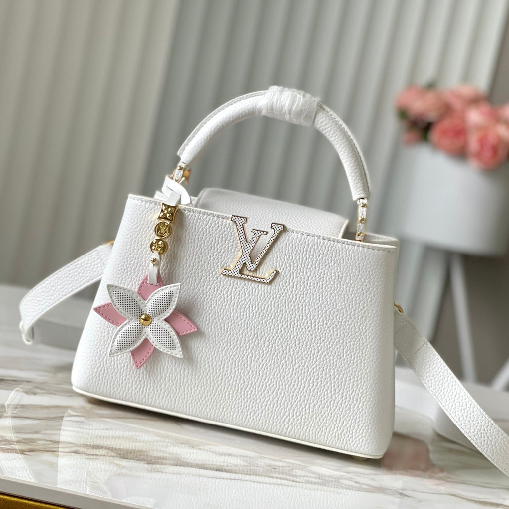 Louis Vuitton Capucines BB 27 in White Taurillon Gold Hardware Bag
