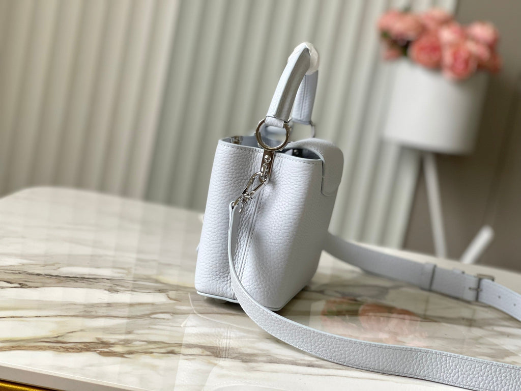 Louis Vuitton Capucines Mini 21 in Chrome Gray Taurillon Silver Hardware Bag
