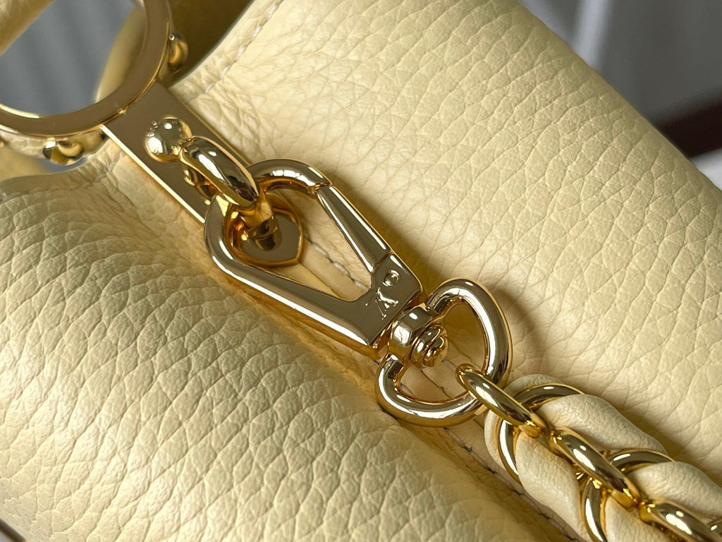 Louis Vuitton Capucines East-West Mini 22 in Banana Yellow Taurillon Gold Hardware Bag