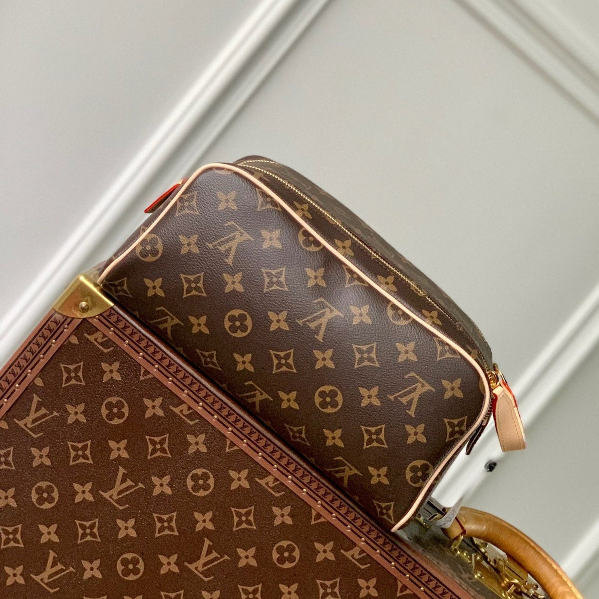Louis Vuitton Dopp Kit 28 in Brown Monogram Canvas Bag