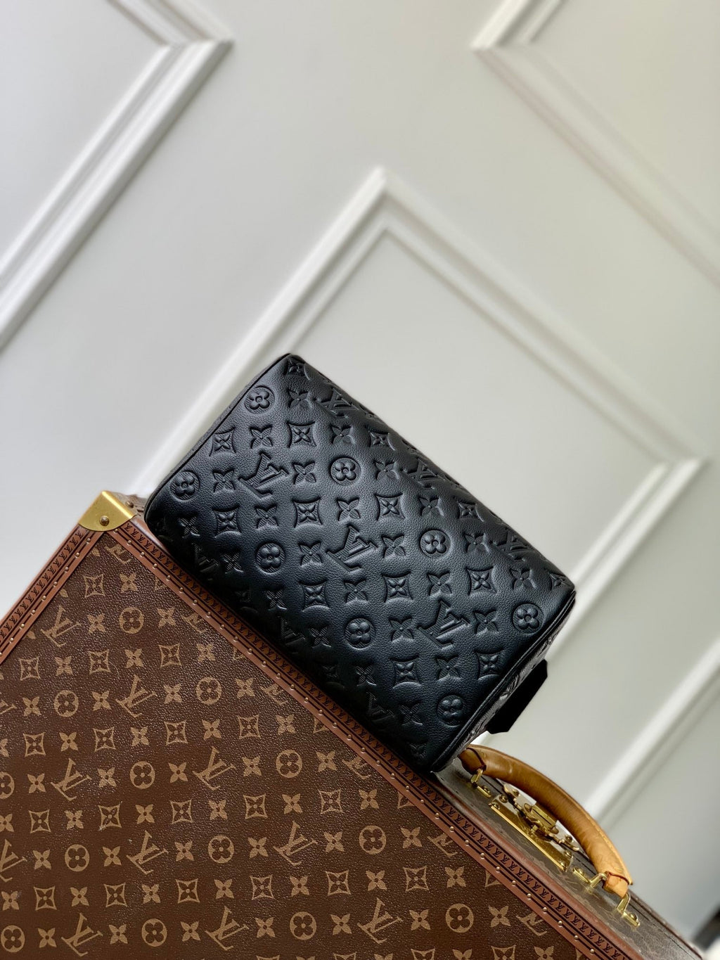 Louis Vuitton Dopp Kit 28 in Black Monogram Shadow Bag