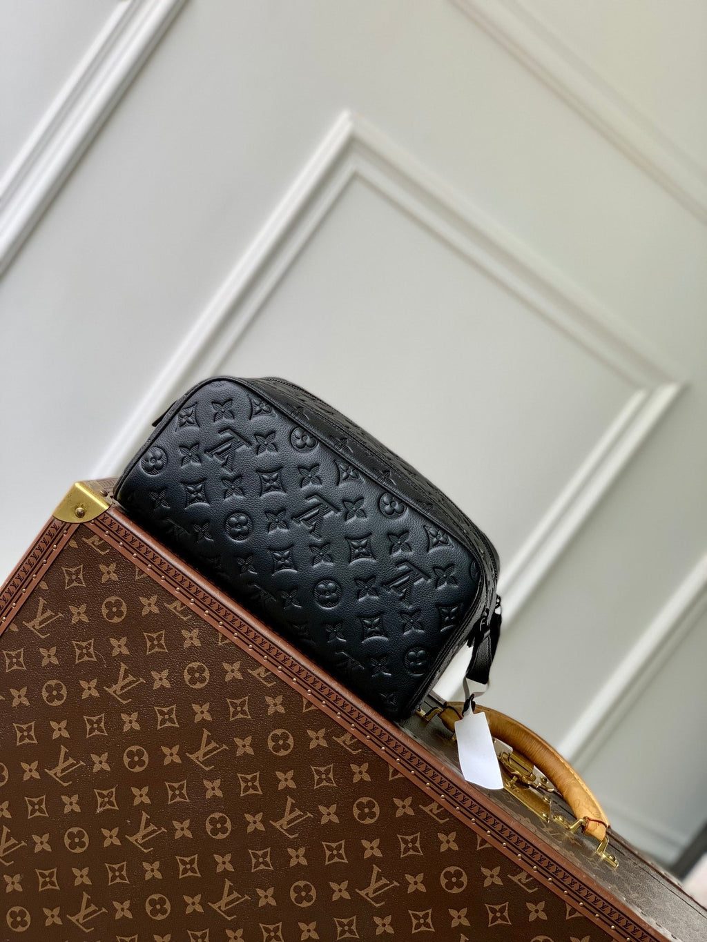 Louis Vuitton Dopp Kit 28 in Black Monogram Shadow Bag