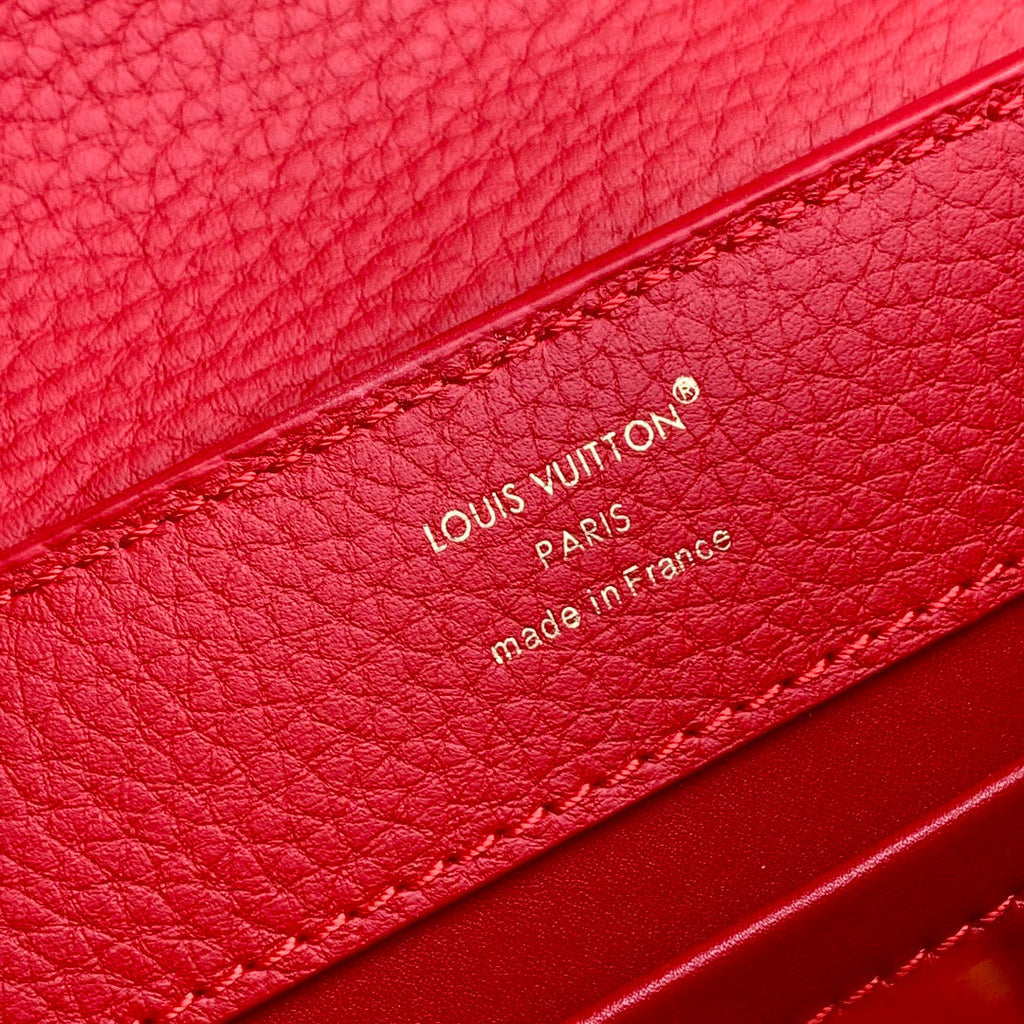 Louis Vuitton Capucines Mini 23 in Red Taurillon Gold Hardware Bag