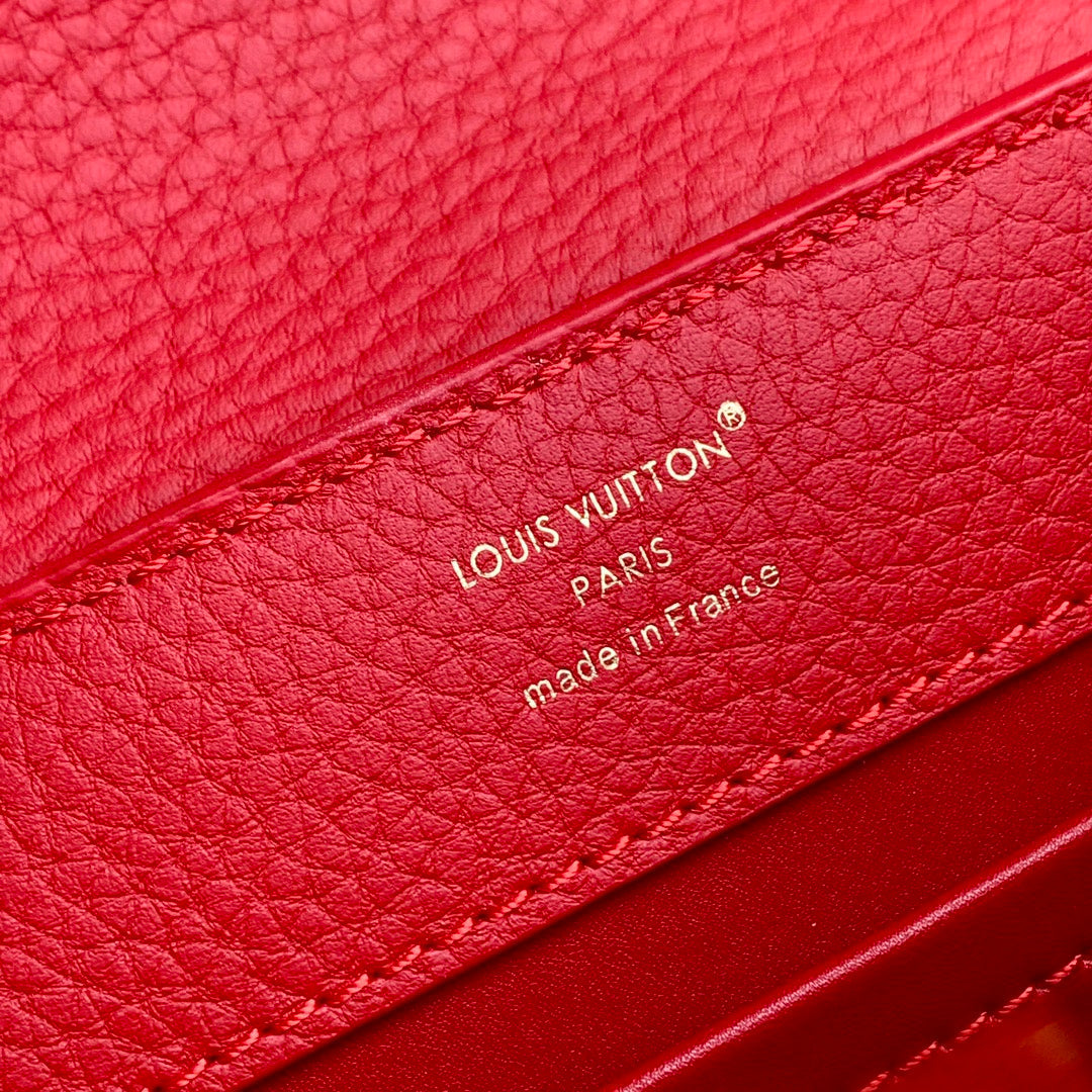Louis Vuitton Capucines Mini 23 in Red Taurillon Gold Hardware Bag