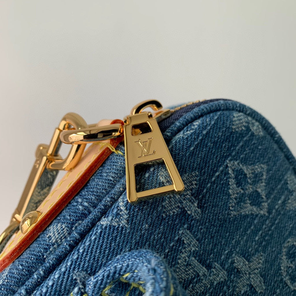Louis Vuitton Fairfax Pochette 18 in Blue Monogram Denim Gold Hardware Bag