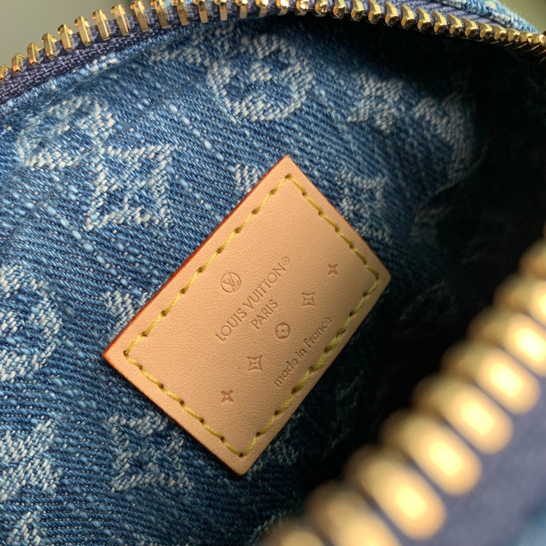 Louis Vuitton Fairfax Pochette 18 in Blue Monogram Denim Gold Hardware Bag