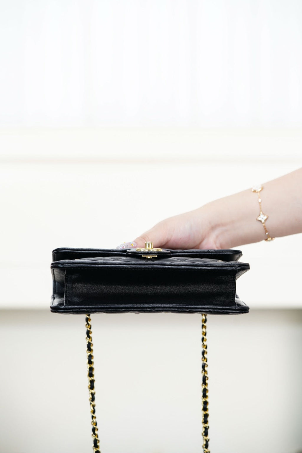 Chanel 25S Top Handle Flap 19 cm in Black Lambskin with Gold Hardware Bag