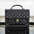 Chanel 25S Top Handle Flap 23 cm in Black Lambskin with Gold Hardware Bag