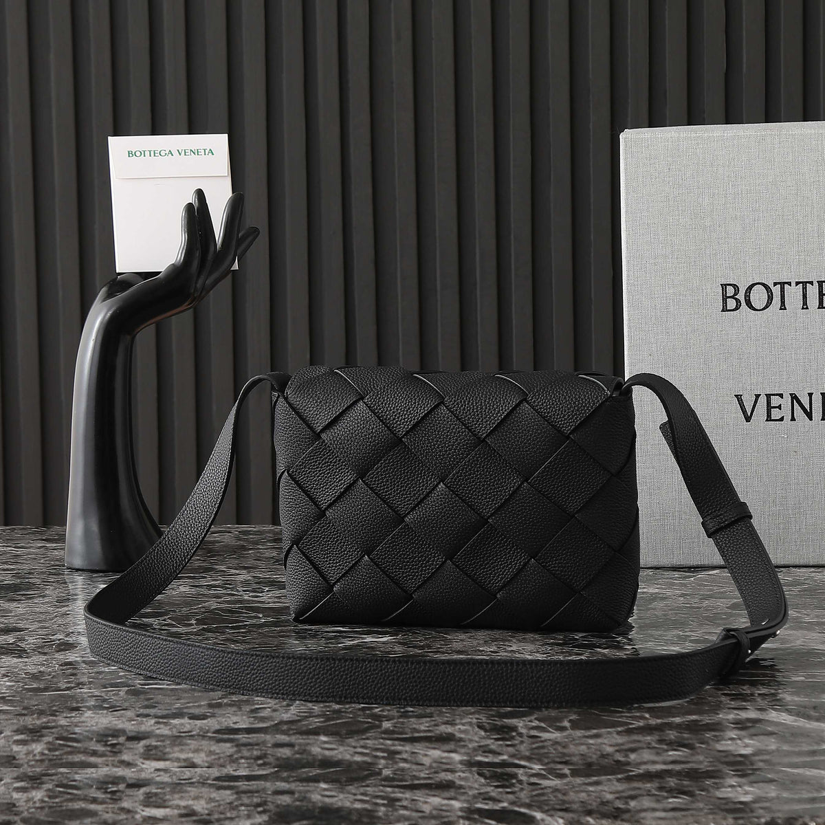 Bottega Veneta 25S Diago 22 in Black Calfskin Silver Hardware Bag