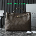 Bottega Veneta 25S Large Andiamo 42 in Dark Brown Calfskin Gold Hardware Bag