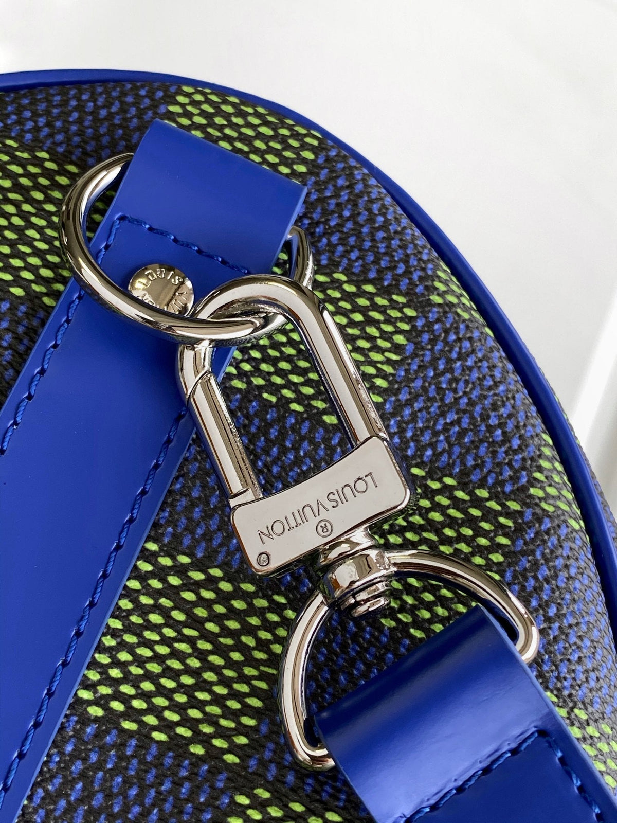Louis Vuitton Keepall Bandoulière 50 in Blue Green Damier Heritage Coated Canvas Bag