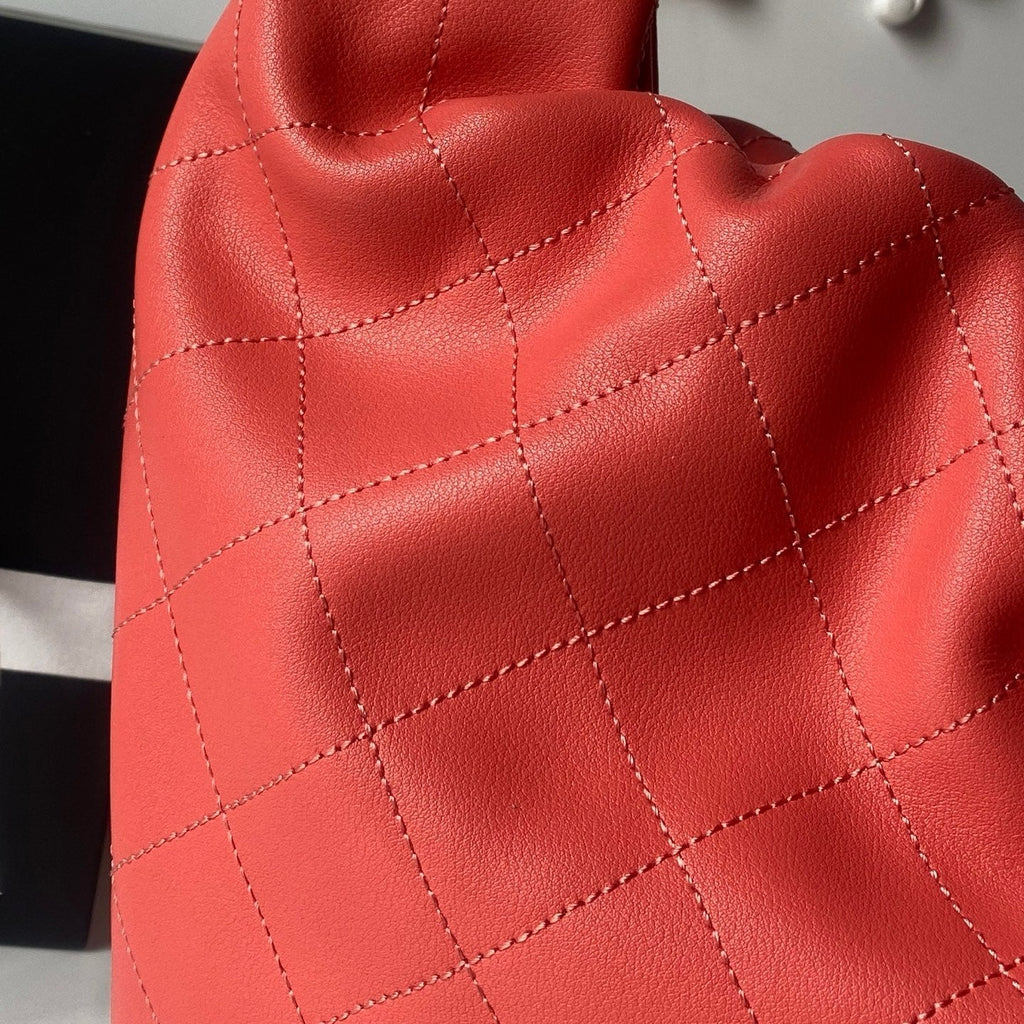 Chanel 25S Hobo Bag 45 in Coral Red Lambskin