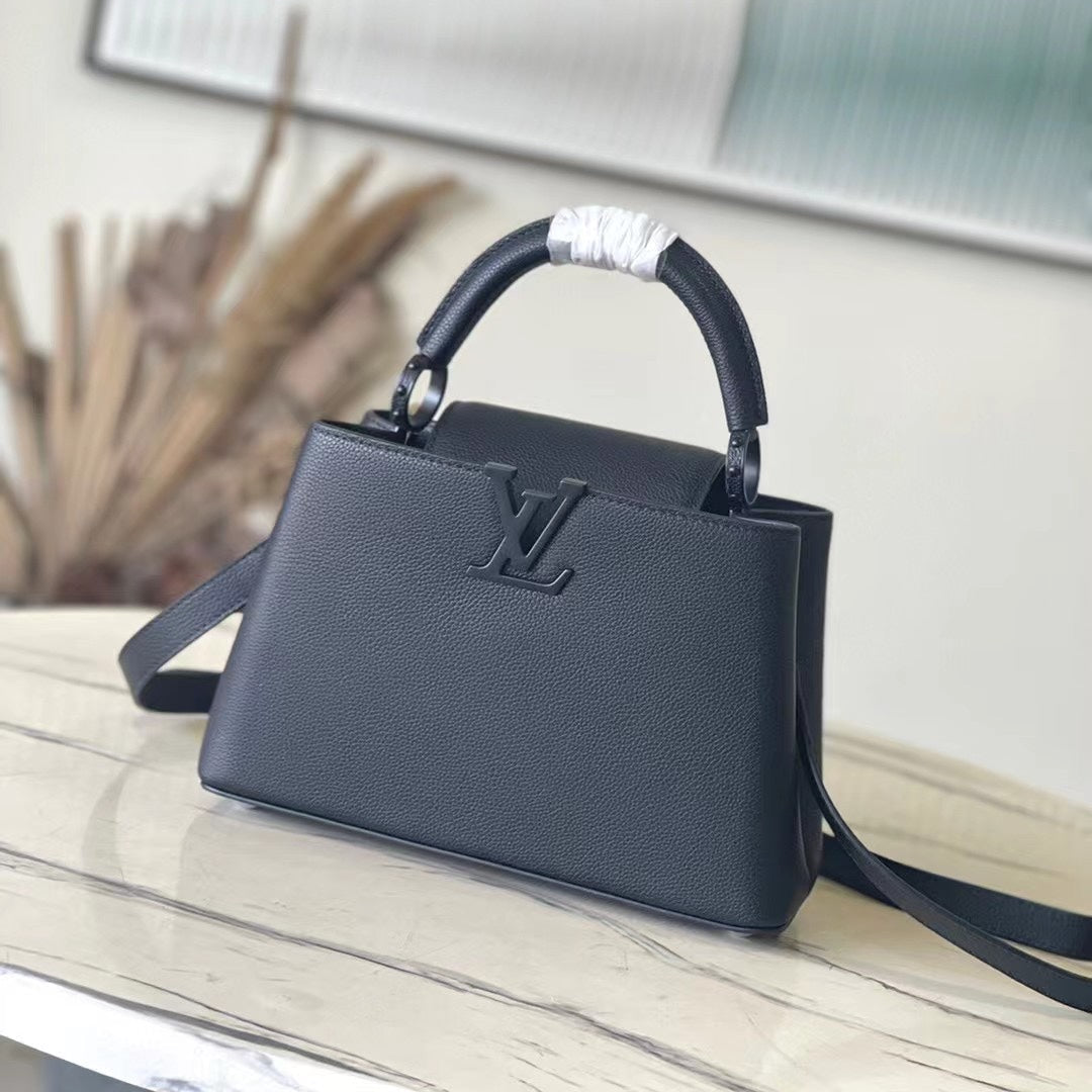 Louis Vuitton Capucines East-West 27 in Black Taurillon Bag