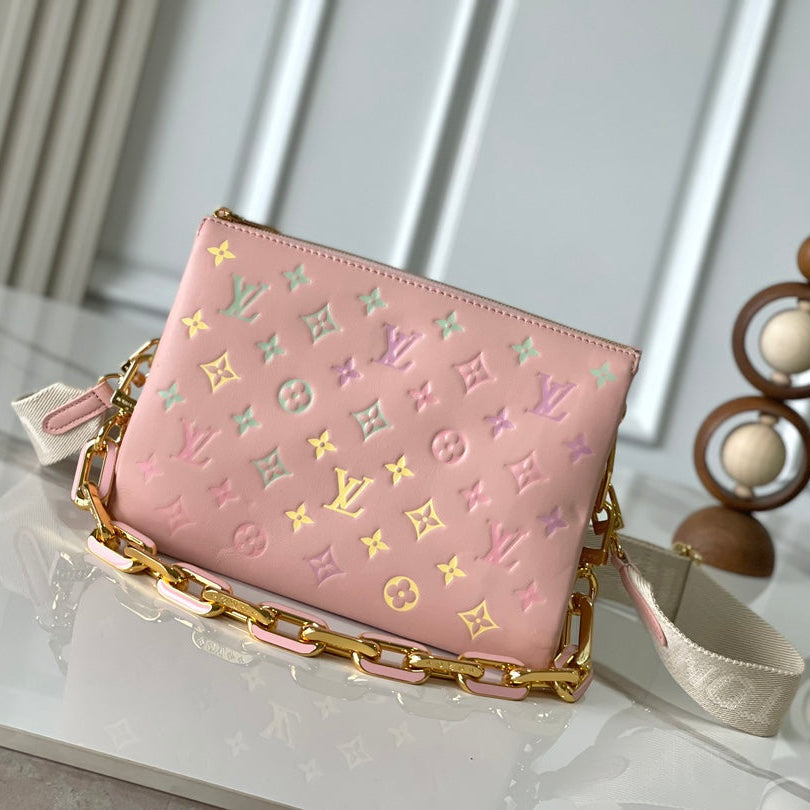 Louis Vuitton Coussin PM 26 in Jasmine Pink Monogram Embossed Lambskin Bag