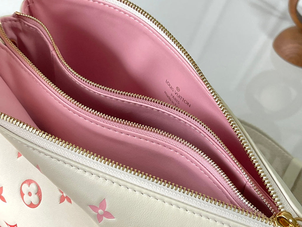 Louis Vuitton Coussin PM 26 in Cream Red Monogram Embossed Lambskin Gold Hardware Bag