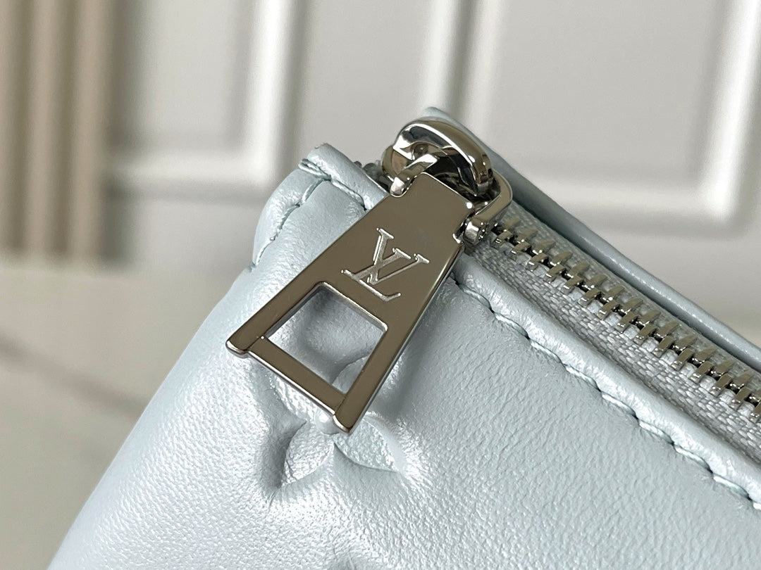Louis Vuitton Coussin PM 26 in Gray Monogram Embossed Lambskin Bag