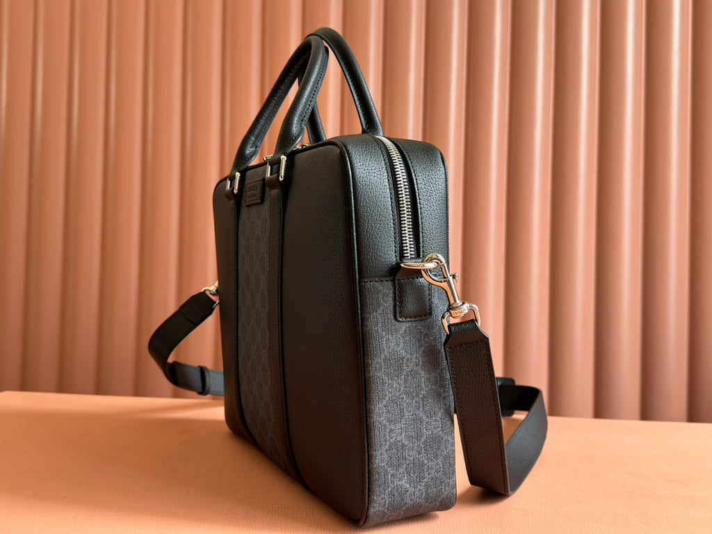 Gucci Jumbo Medium Briefcase 36.5 in Extra Dark Green Calfskin Bag
