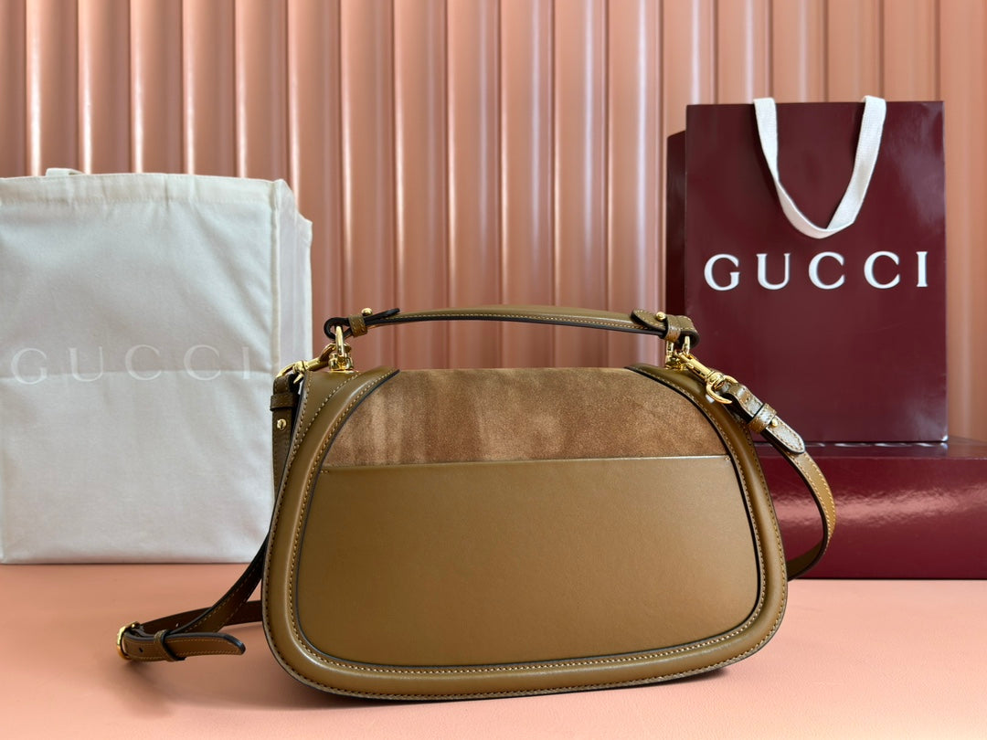 Gucci 26S Blondie Bag 32 in Brown Suede