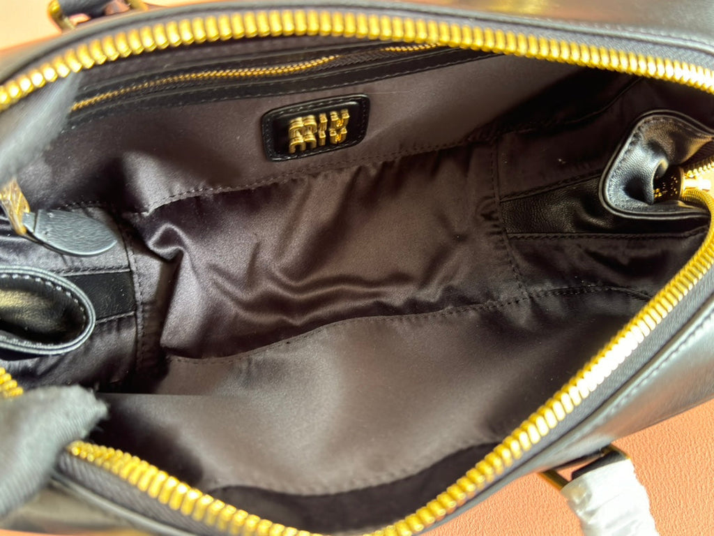 Arcadie Matelassé Bag 27 in Black Calfskin Gold Hardware