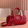 Arcadie Matelassé Bag 27 in Cerise Red Calfskin Gold Hardware