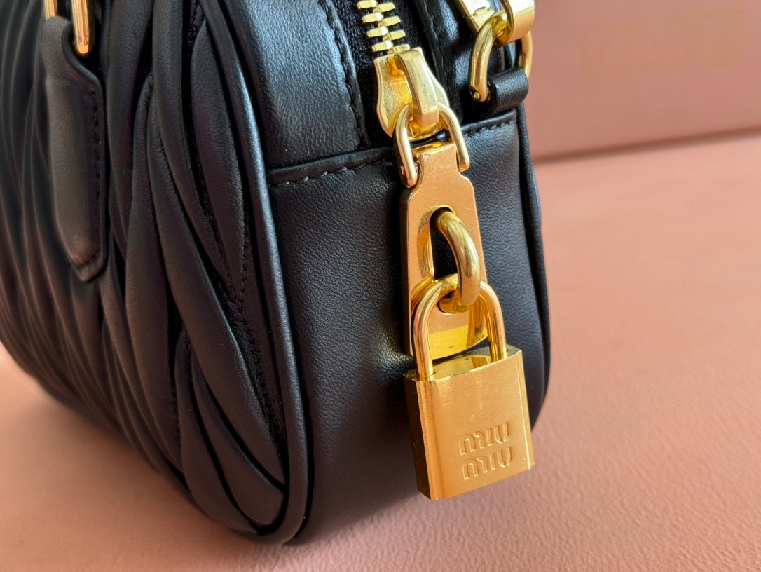 Arcadie Matelassé Bag 19 in Black Lambskin Gold Hardware