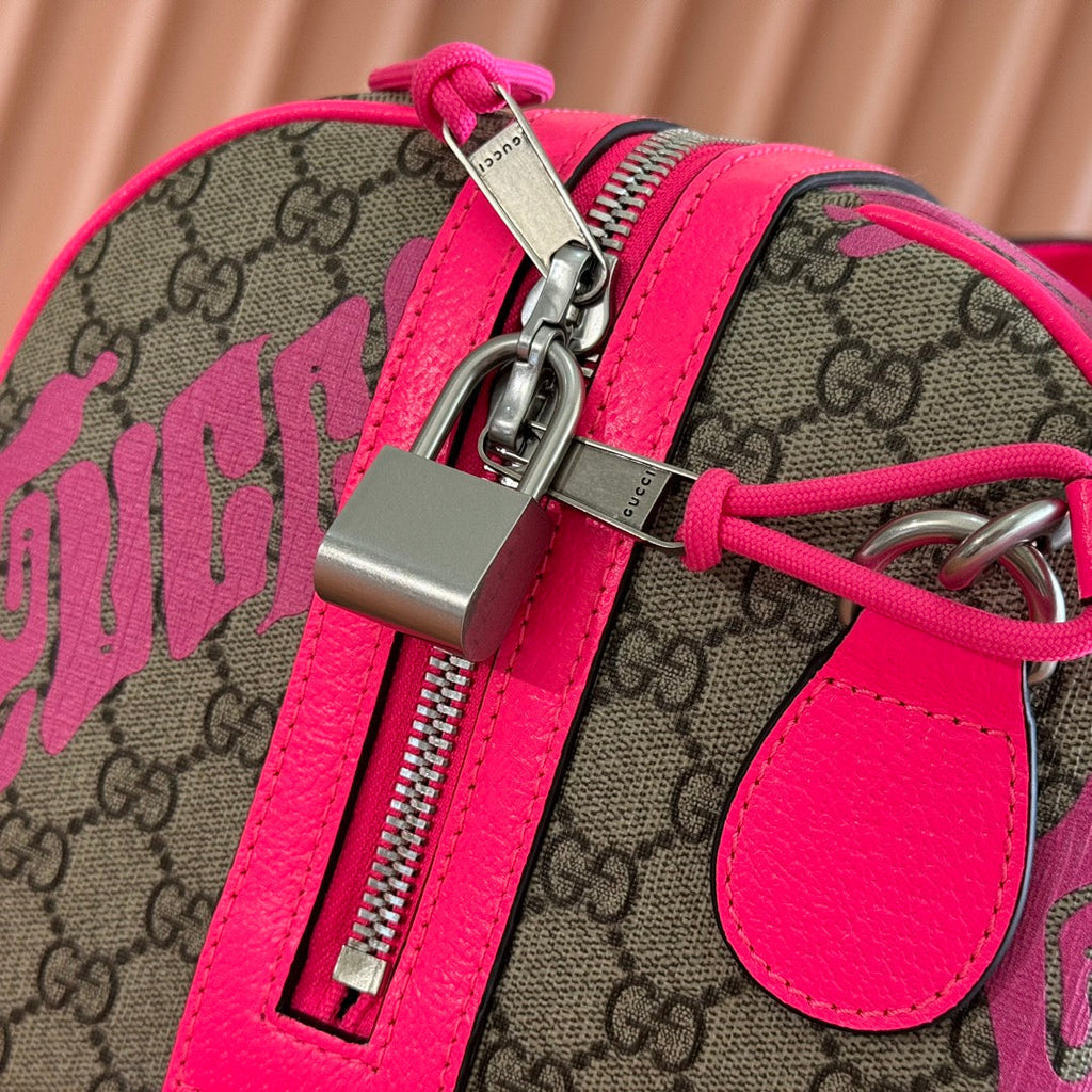 Gucci Chroma Large Duffle Bag 45 Pink in Monogram Canvas