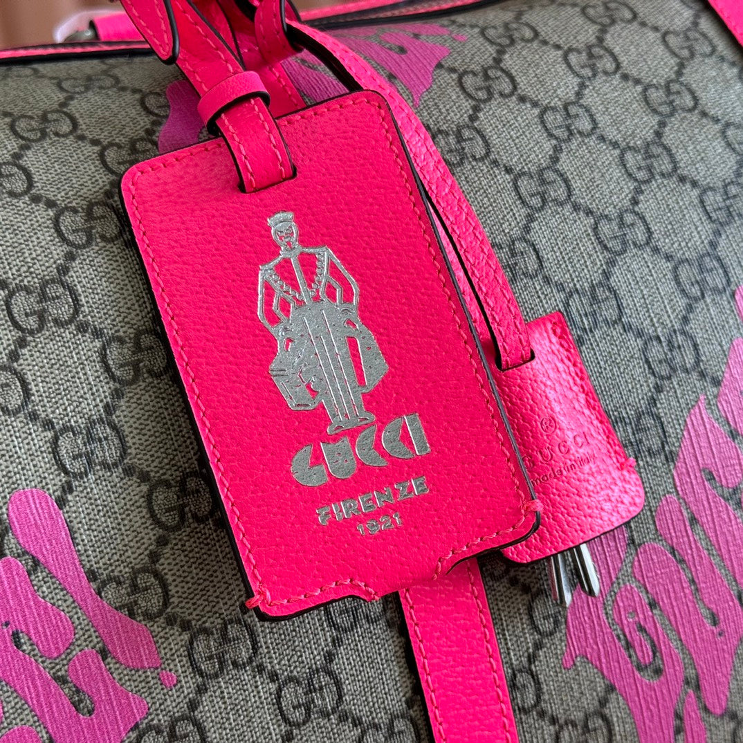 Gucci Chroma Large Duffle Bag 45 Pink in Monogram Canvas