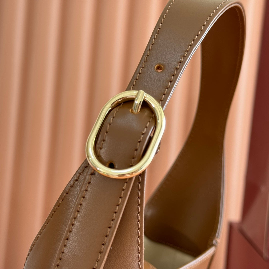 Gucci Jackie Small Shoulder Bag 27 in Tawny Brown Calfskin Gold Hardware