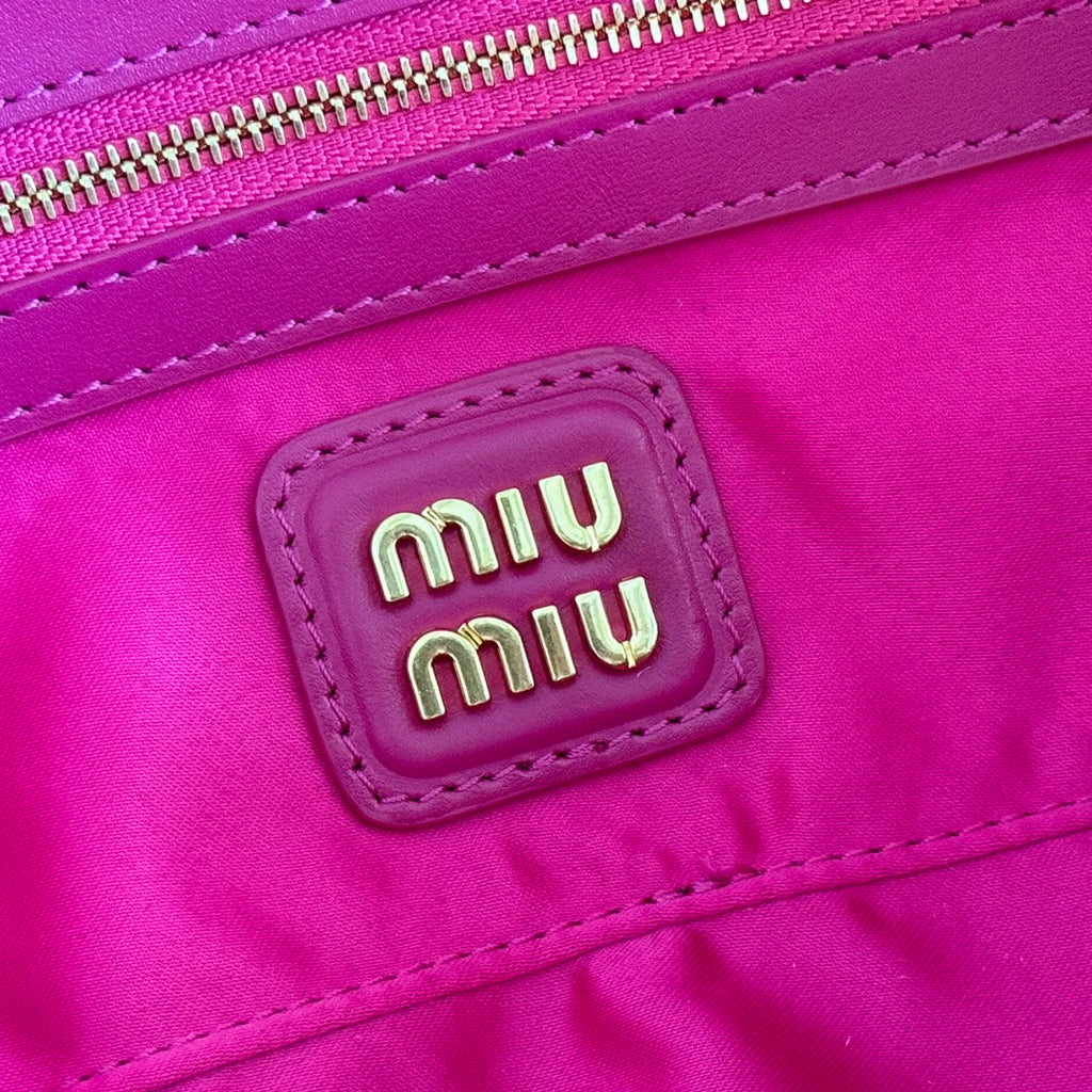Arcadie Bag 27 in Fuchsia Suede Gold Hardware