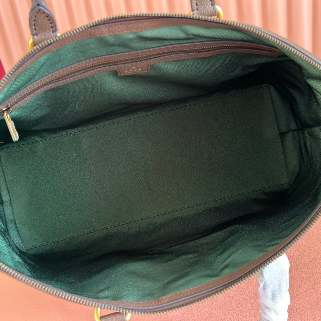 Gucci 25S Savoy Large Bag 48 in Beige and Ebony Supreme Canvas