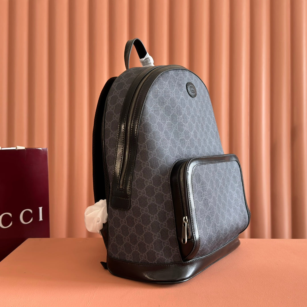 Gucci 25S Supreme Backpack 41 cm in Dark Slate Gray Calfskin
