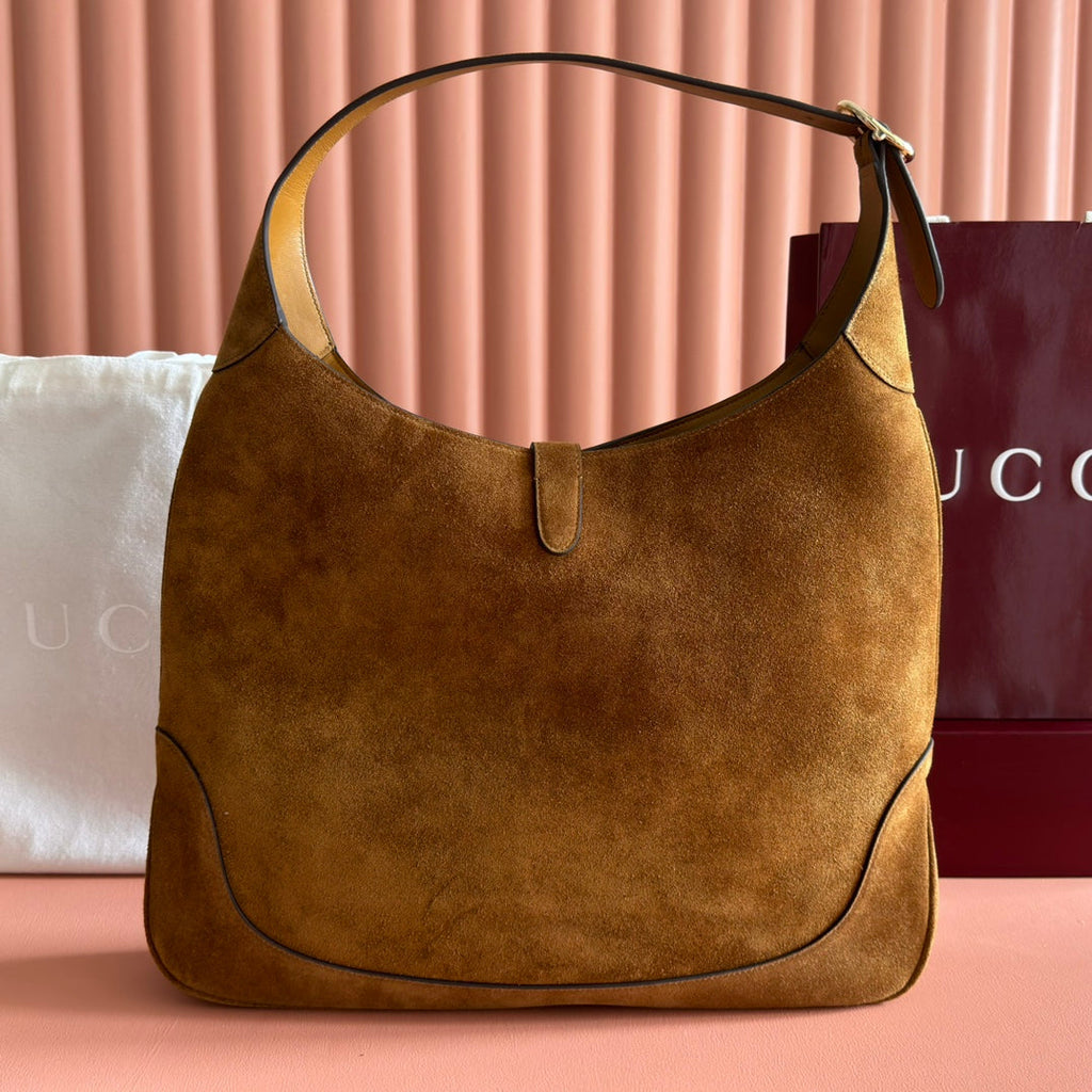 Gucci 25S Jackie Giorno 44 cm in Brown Suede Bag