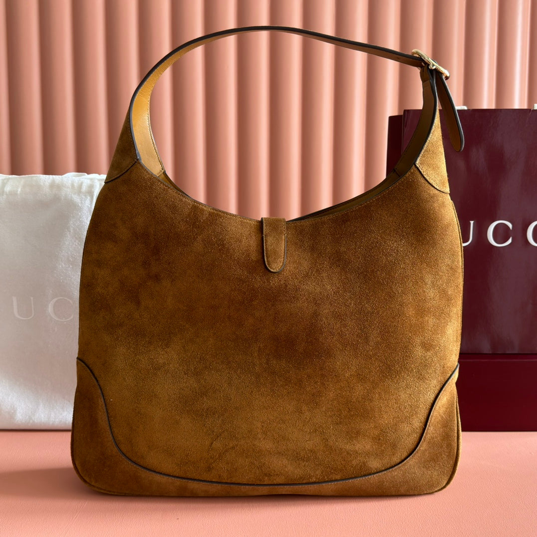 Gucci 25S Jackie Giorno 44 cm in Brown Suede Bag