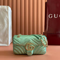 Gucci 26S Marmont Bag 22 in Metallic Pale Green Lambskin