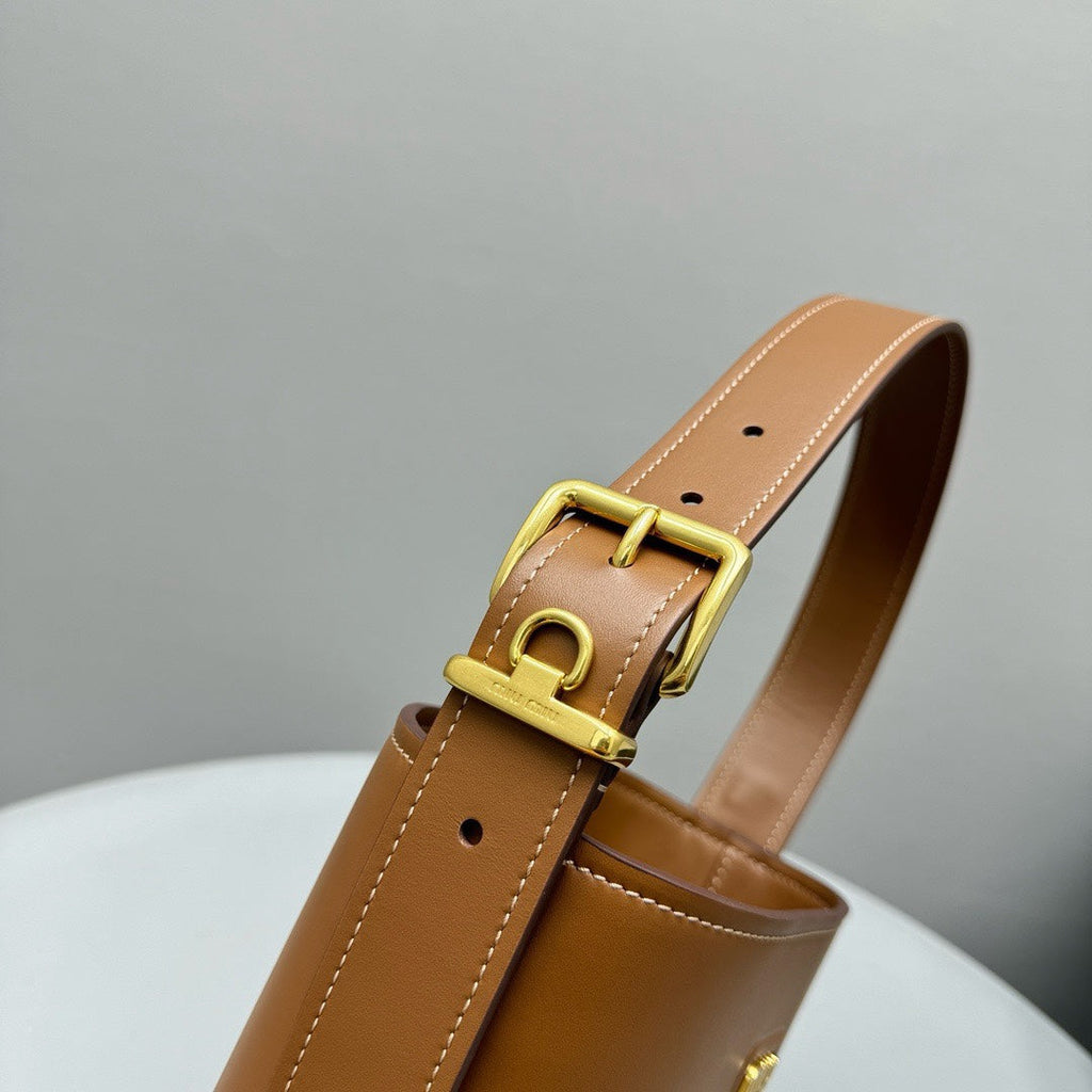 Bucket Bag 20 in Brown Calfskin