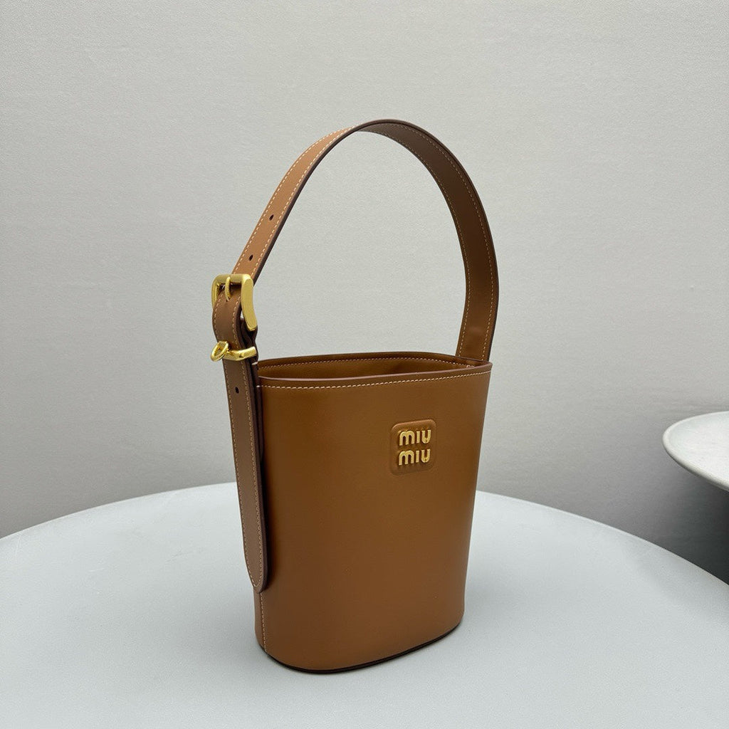 Bucket Bag 20 in Brown Calfskin