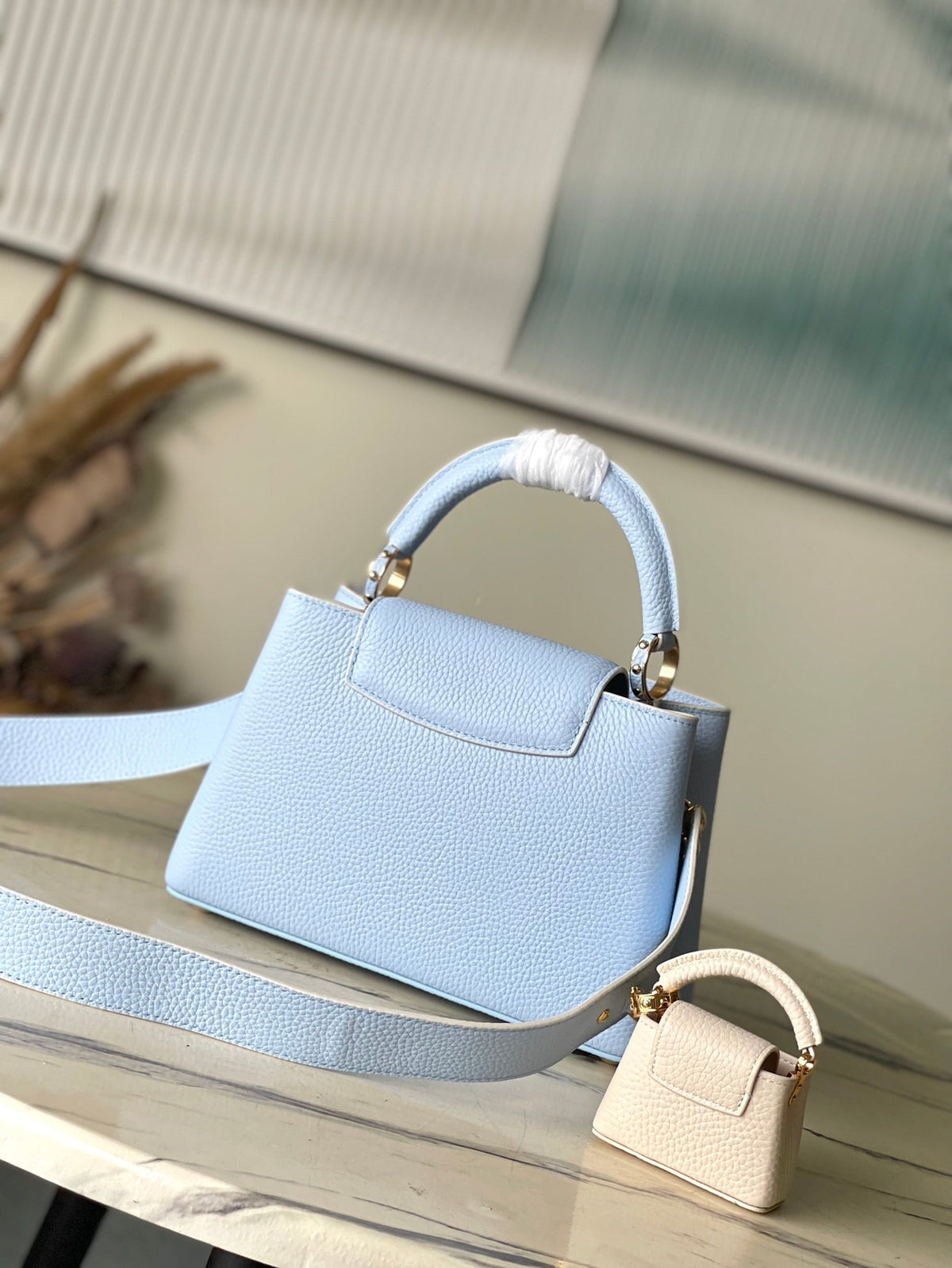 Louis Vuitton Capucines BB 26 in Candy Blue Taurillon Gold Hardware Bag