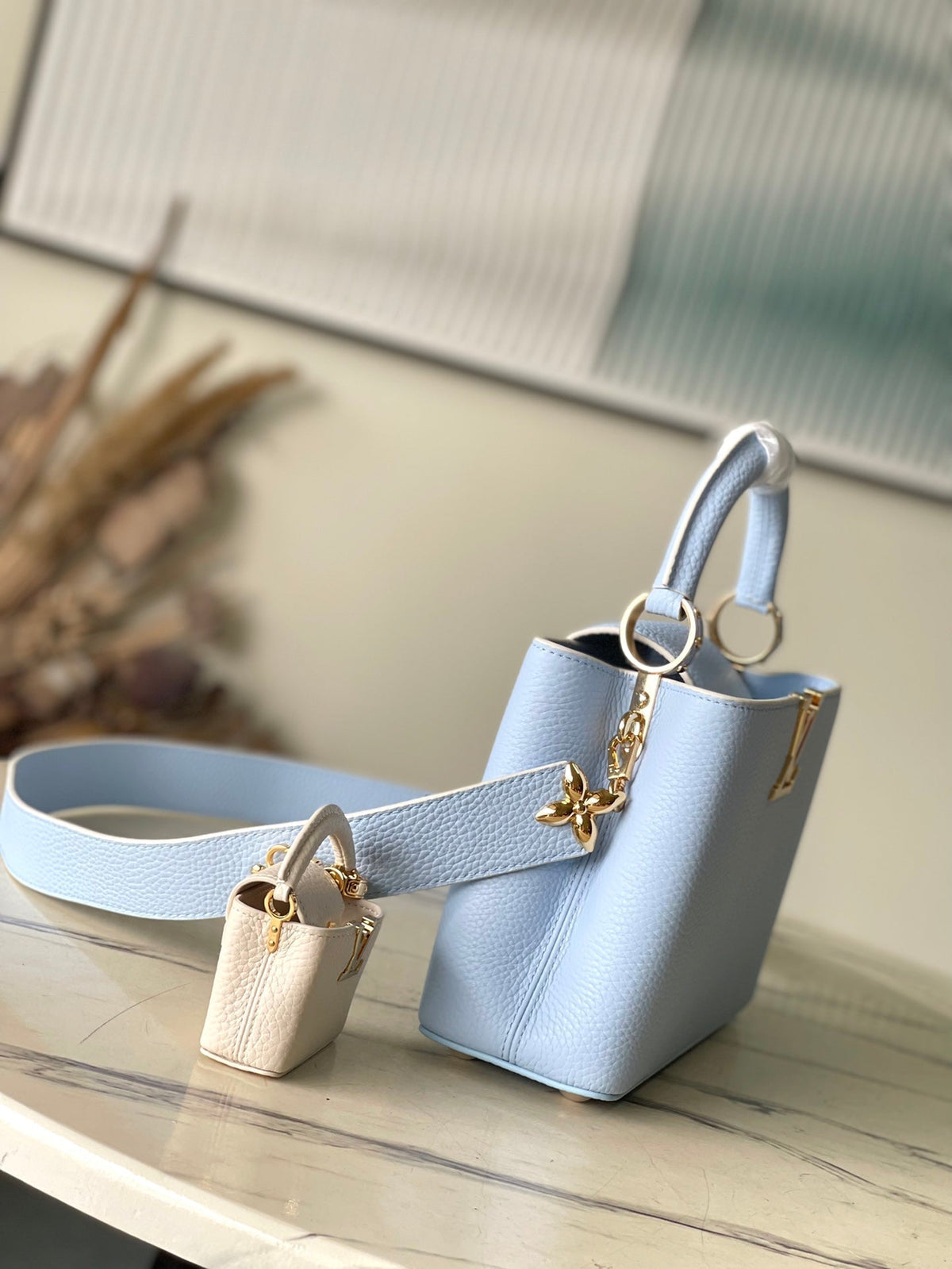 Louis Vuitton Capucines BB 26 in Candy Blue Taurillon Gold Hardware Bag