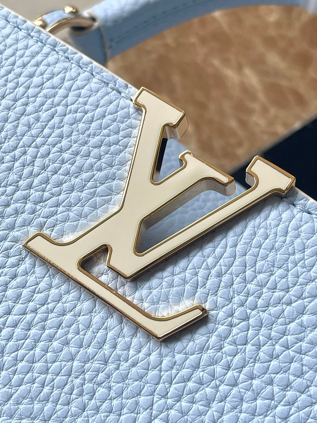Louis Vuitton Capucines BB 26 in Candy Blue Taurillon Gold Hardware Bag